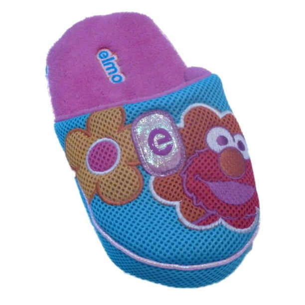Sesame Street Sesame Street Womens Blue Elmo Slippers Slide On Open Back House Shoes S(56