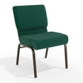 thumbnail image 3 of Flash Furniture 21''W Stacking Church Chair in Hunter Green Dot Patterned Fabric - Gold Vein Frame, 3 of 14