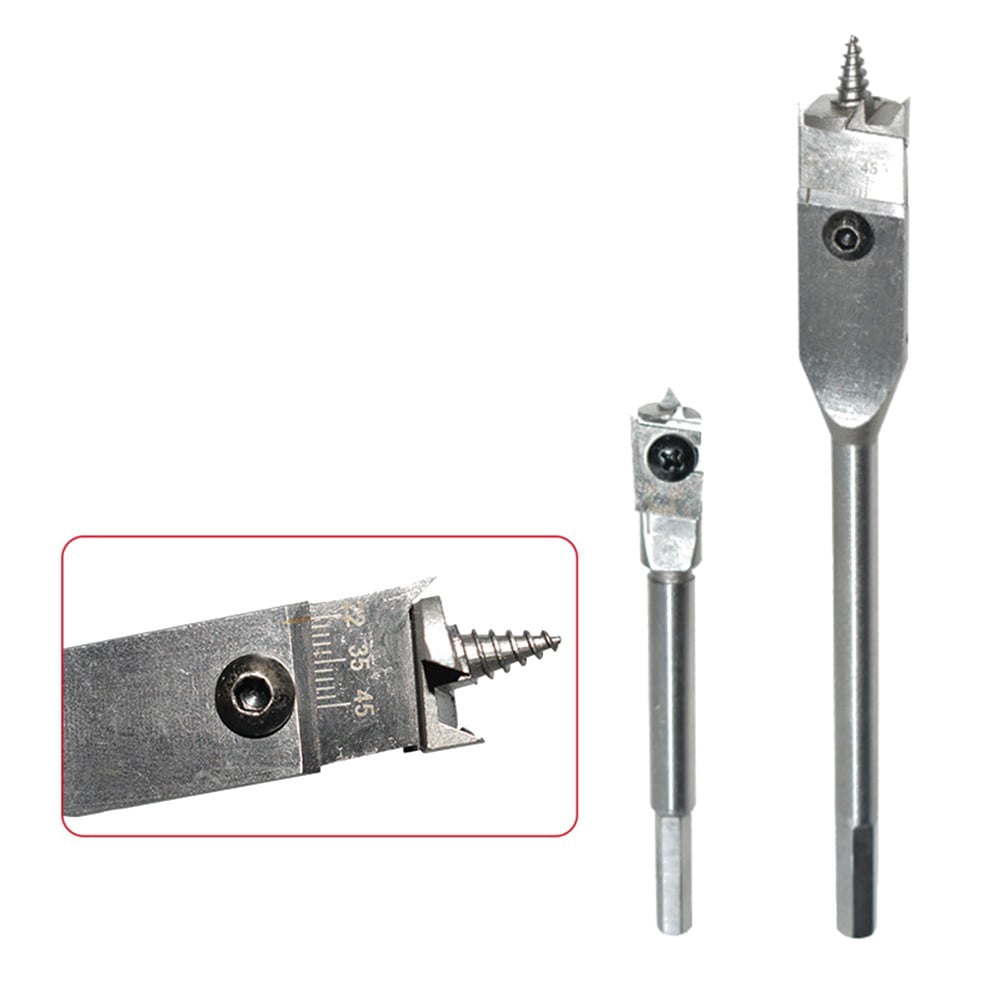 15-45mm 22-75mm Adjustable Spade Bit Tool Flat Woodworking Drill Bits Set Silver For Different Woodworking Needs​ Hole Opener