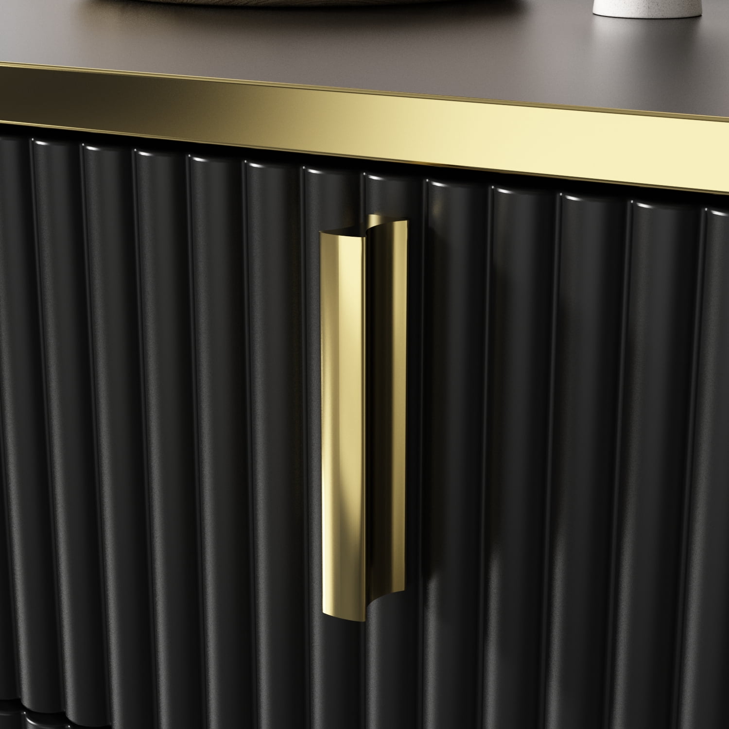FUFU GAGA Modern 4-Door Buffet Cabinet - in use