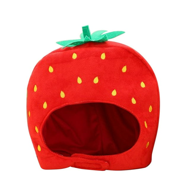 Strawberry Hat Cosplay Props Accessories Plush Head Fancy Taiyaki Cosplay Cap Photo Props