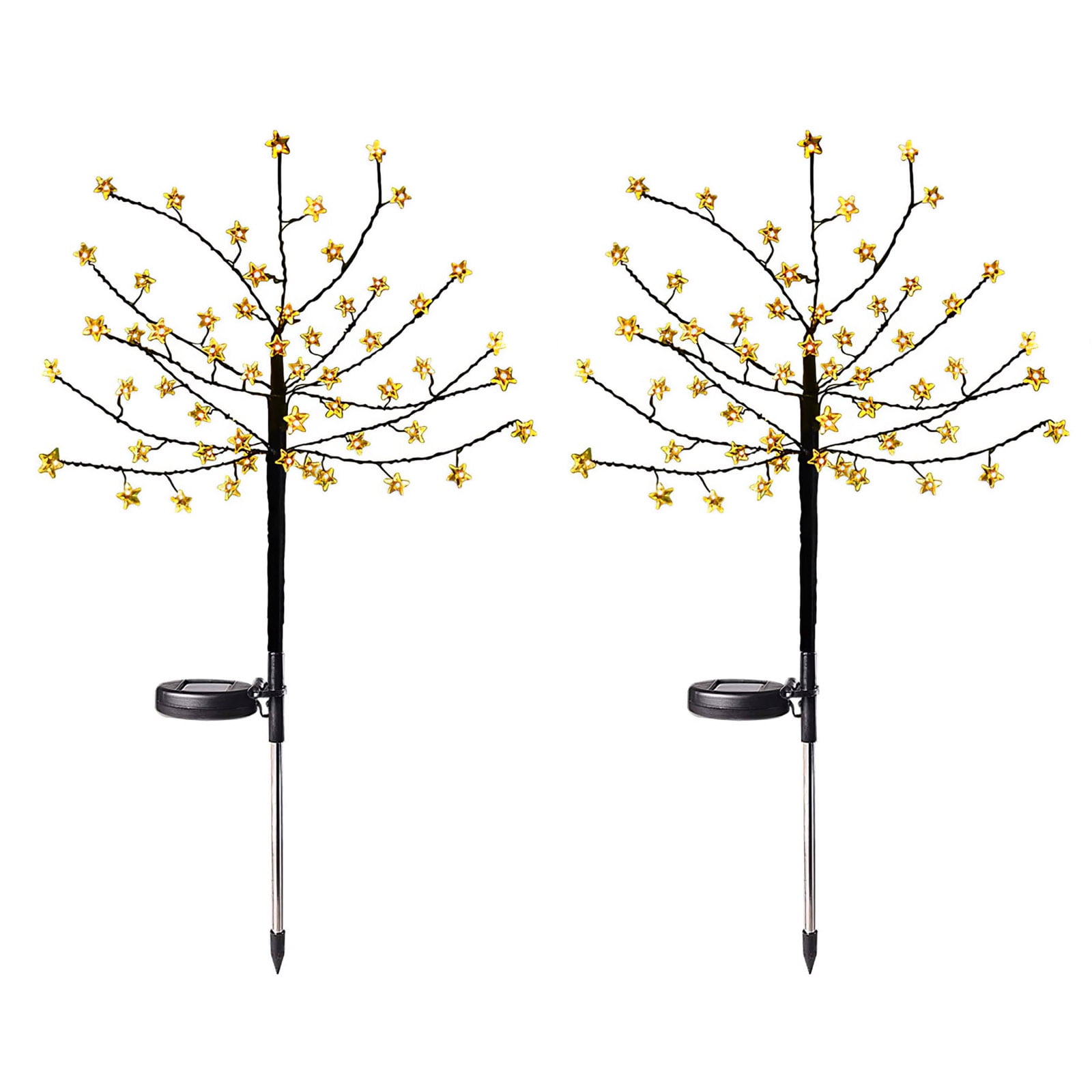 Worallymy Pentagram Lamp Tree Solar Powered 56 LEDs Blossom Tree Light