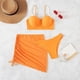 thumbnail image 3 of Gibobby Conjunto de Bañador Sexy Traje de baño de bikini de 3 piezas para mujer(Naranja,XL), 3 of 5