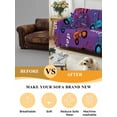 thumbnail image 5 of Cartoon Tractor Couch Cover for 2 Cushion Sofa, Cute Beep Car Digger Shovel Truck Purple Washable Loveseat Sofa Covers Slipcover for Sectional Sofas L-Shaped, Couch Throw Cover 71"x118", 5 of 9