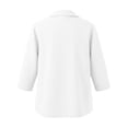 thumbnail image 5 of Babysbule Women Notch Collar Blazer Lapel Pullover Blouse Set-In 3/4 Sleeve Loose Fit Top for Office Daily Brunch Outfits, 5 of 5