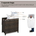 thumbnail image 3 of Laundry Hamper with 3 Removable Liner Bags; 132L Handwoven Rattan Laundry Basket with Lid & Heightened Feet; Clothes Hamper with Side Handles; Laundry Sorter with 3 Separate Sections (Brown), 3 of 7