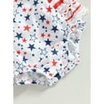 thumbnail image 6 of 4th of July Infant Baby Girl Outfits American Flag Romper Dress Star Stripes Short Sleeve Ruched Bodysuits +Headband Set, 6 of 7