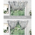thumbnail image 5 of Waterfall Valances for Windows, White Flowers Kitchen Sheer Valance Curtains, Retro Camellia Floral Spring Grey Modern Art Rod Pocket Swag Valances for Living Room Bedroom, 47.2"x38.5", 1 Panel, 5 of 8