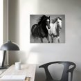 thumbnail image 3 of COMIO  Wild Horses Canvas Wall Art - Black White Horse Racing Picture Two Vintage Animals Running Artwork Print Gallop Painting for Home Office Bedrooms, 3 of 4