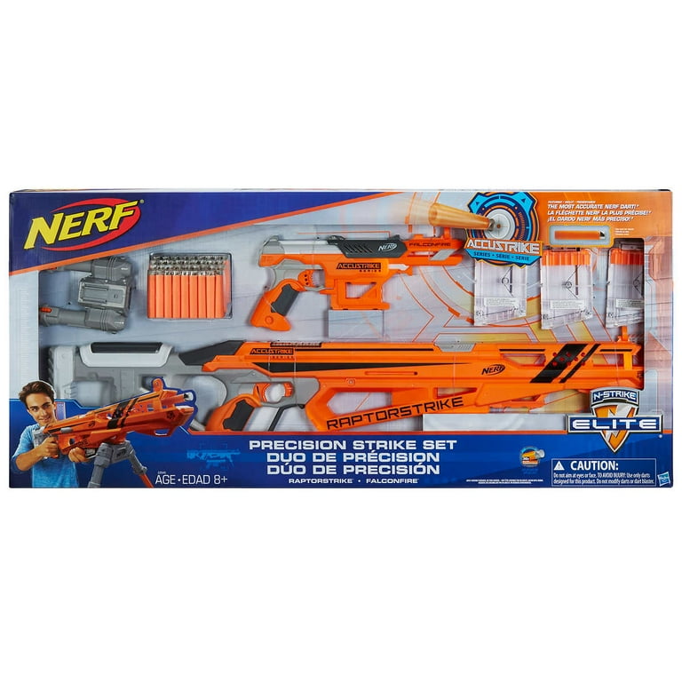 kaste ly Kilde Nerf N-Strike Elite Precision Strike Set RaptorStrike and FalconFire  Blasters - Walmart.com