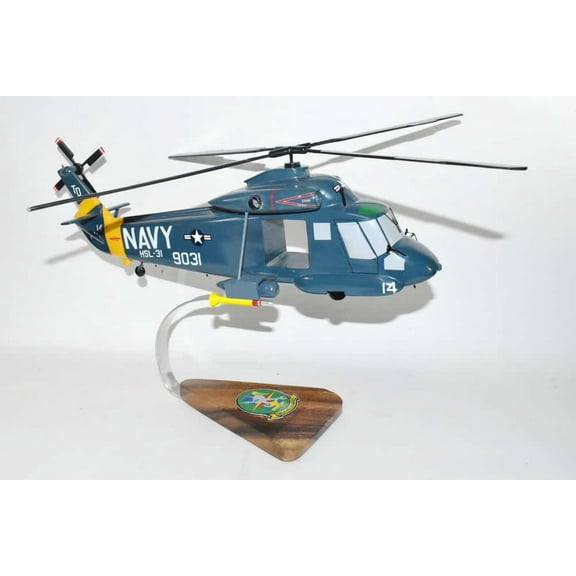 HSL-31 Arch Angels (9031) HH-2D Seasprite Model, Kaman, Mahogany, 1/30th (16") Scale, Navy