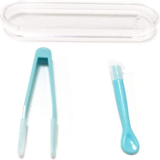 LOVEVER Contact Applicator Contact Lens Remover Tool Inserter/Remover+Tweezer with Soft Tip Blue