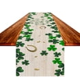 thumbnail image 1 of Green Lucky Shamrock Gnome St. Patrick's Day Table Runner, Seasonal Spring Holiday Kitchen Dining Table Decoration for Indoor Outdoor Home Party Decor 13 x 72 Inch, 1 of 5