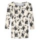 thumbnail image 4 of Camisetas Casuales de las Mujeres de Moda Impresa 3/4 Mangas Blusa Cuello Redondo para el Hogar Y Diario, 4 of 4