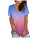thumbnail image 1 of Blusa de camiseta informal con estampado de manga corta y cuello en V de verano para mujer a la moda OAVQHLG3B Store  lin121212, 1 of 4