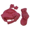 thumbnail image 2 of Nice Caps Infant Toddler Girls Pink Fleece Flower Trapper Hat Mittens Set 2T-4T, 2 of 2