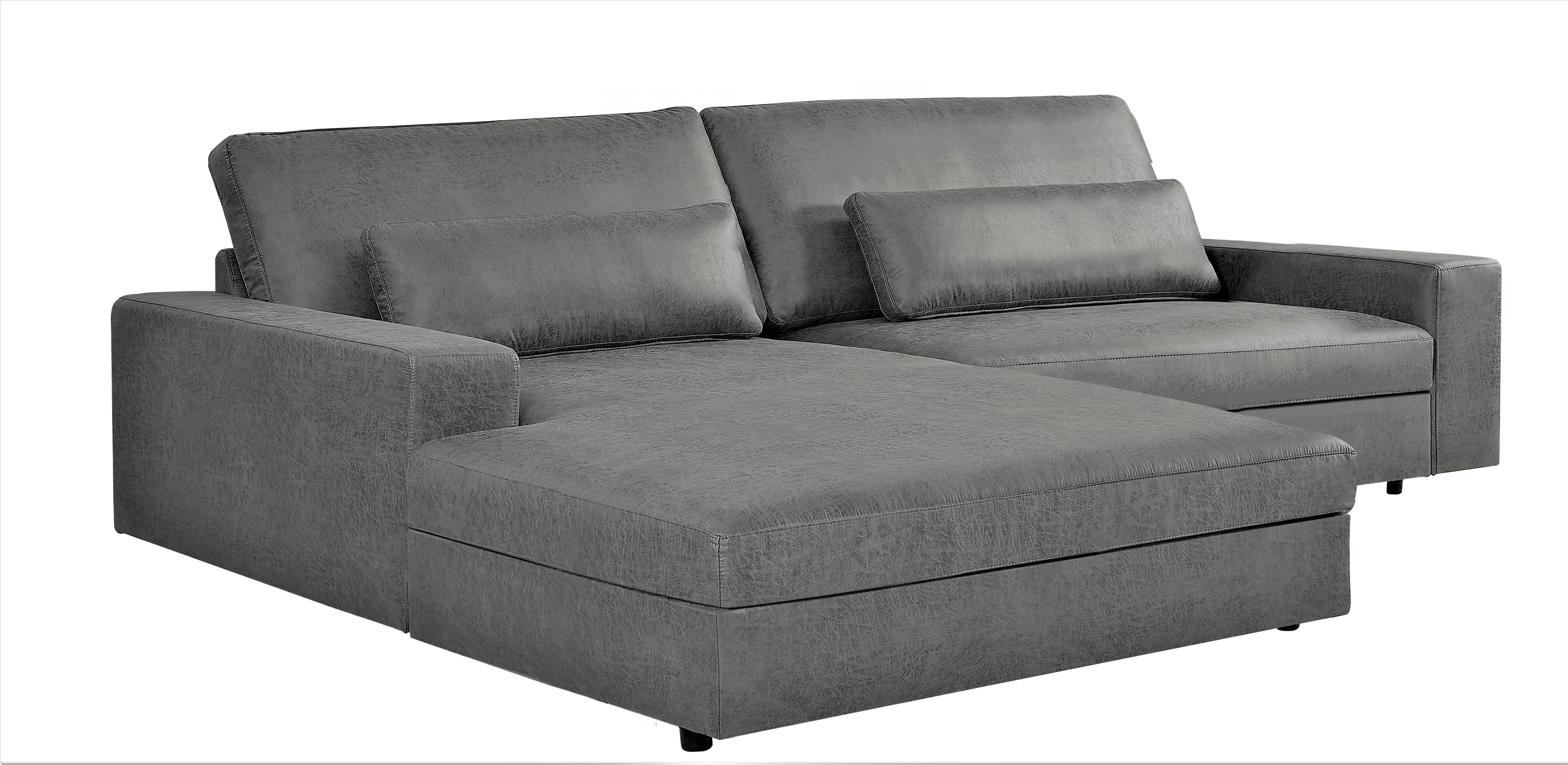 US Pride Furniture 105.52''W Oversized Left Faing Chaise Sectional Sofa, Grey