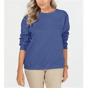 Karen Scott Petite Crewneck Fleece Sweatshirt Blue Size PSM