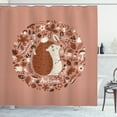 thumbnail image 1 of Ambesonne Hedgehog Shower Curtain, Autumn Elements Pine, 69"Wx70"L, Coral Brown, 1 of 2