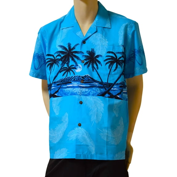 Favant Palm Tree Band Men's Short Sleeve Hawaiian Aloha Shirt