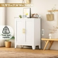 thumbnail image 2 of SAZYY Metal Pantry Storage Cabinet with 2 Doors and 2 Adjustable Shelves, Green Freestanding Hutch for Kitchen/Laundry/Living Room/Bedroom, 13.78"D x 27.56"W x 35.83"H White, 2 of 9