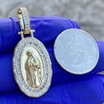thumbnail image 3 of 14K Gold Plated On 925 Silver Holy Virgin Mary La Virgen Guadalupe Oval Pendant 1.25", 3 of 5