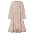 thumbnail image 2 of Liyamei Kids Little Girls Daily Dress Autumn Long Sleeve Solid Irregular Princess Dress Ruffle Casual Party Dresses Outfits Clothes Girls Dresses 7-8 Years, 2 of 5