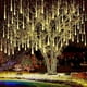 thumbnail image 3 of Juego de 1/2/3/4 luces LED de lluvia de meteoritos, guirnalda de luces navideñas, nieve que cae, carámbanos, iluminación en cascada para el hogar y la boda, 3 of 5