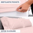 thumbnail image 6 of Kotton Culture Bed Sheets 4 Piece 100% Egyptian Cotton 600 TC Soft Crisp Cooling Cotton Luxury Hotel Sheets with 16" Inch Deep Pocket Snug Fit Sateen Weave(Peach,RV King), 6 of 6