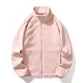 thumbnail image 5 of Men's Lightweight Warm Two-Way Sherpa Jacket, Full-Zip Long-Sleeve Soft Fleece Outerwear for Fall Winter, Pink, L, 5 of 6