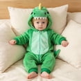 thumbnail image 5 of Toddler Dinosaur Hooded Romper Halloween Dinosaur Dress Up Outfits (Green), 5 of 9