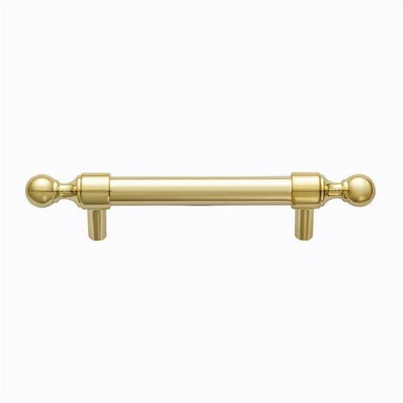 3.75 in. Center to Center Zinc Cabinet Pull, Polished Gold