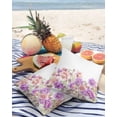 thumbnail image 3 of Pack of 2 Outdoor Pillow Covers, Spring Farmhouse Style Plant Blue and Pink Flowers Waterproof Square Throw Pillowcase Cushion Decorative Pillow Covers for Couch Patio Tent, 24x24 in, 3 of 6