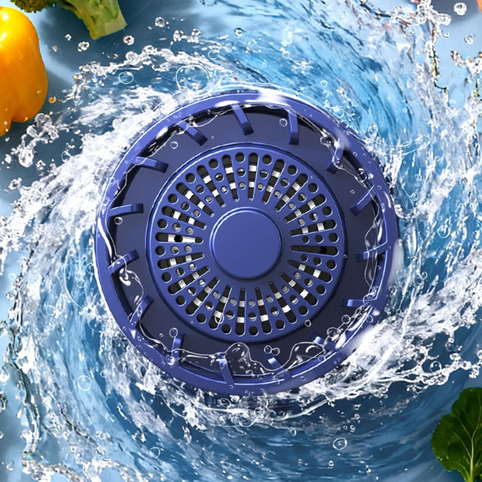 USB Rechargeable Wireless Fruit and Vegetable Cleaner Purifier, Portable Ion Technology Washing Machine - Electric Sanitizer for Meat Vegetables Utensils (Blue)