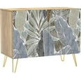 thumbnail image 3 of PixonSign Sideboard Buffet Cabinet, Kitchen Storage Cabinet with 2 Doors, Tropical Jungle Island Plant Patterns, Cupboard Console Table for Dining Room - 35" L x 18" W x 29" H, 3 of 5