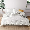 thumbnail image 2 of 3 Pcs Queen Boho Duvet Cover, Grey Geometric Pattern Printed on White Soft Mircofiber Bohemian Comforter Cover Bedding Set, 2 of 7