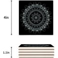 thumbnail image 3 of RYLABLUE Mandala Pattern,Black Set of 6 Coaster for Drinks, Absorbent Ceramic Stone Coasters Cup Mat with Cork Base for Home Kitchen Room Coffee Table Bar Decor, 3 of 4
