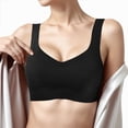 thumbnail image 4 of Gyexs Women's Comfortable Deep V Neck Sports Yoga Bra for Sleep and Active Womens Bras, Black, Size XXL, 4 of 5