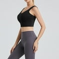 thumbnail image 6 of KHONTS Women's Long Line Sports Bra Racerback Workout Medium Impact Yoga Tank Tops Black L, 6 of 6