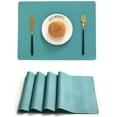 thumbnail image 1 of Nvzi Silicone Placemats for Dining Table, Heat Resistant Table Placemat Set of 4,Waterproof Placemats Wipeable Kitchen Table Place Mats Reusable,Easy to Clean- Green, 1 of 5