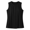 thumbnail image 4 of Noric Women Tank Tops Crew Neck Spring Summer Casual Smocked Chic Loose with Pleated Mesh Fashion Clothes, 4 of 9