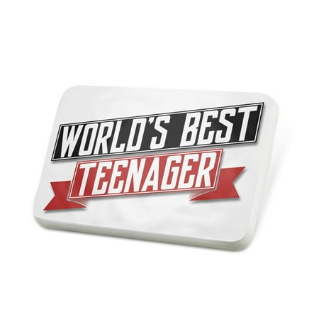 Porcelein Pin Worlds Best Teenager Lapel Badge –