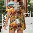 thumbnail image 2 of Farmhouse Highland Cow Funny Cattle And Flower Pajama Set for Women 2 Piece Sleepwear Loungewear Short Sleeve, 2 of 7