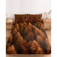 thumbnail image 2 of Twin Sze Fitted Sheet Set - Burnt Orange Forest 2 Piece Bedding Sets 16" Deep Pocket Fitted Sheet with 1 Pillowcase, Modern Pine Trees Mysterious Art Brushed Microfiber Hotel Luxury Bed Sheets, 2 of 9