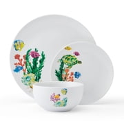 Studio Nova Underwater Life 12 Piece Porcelain Dinnerware Set White