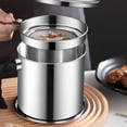 thumbnail image 7 of Grease container with filter, kitchen oil container tank, non-slip pad for storing meat frying oil and cooking grease - silver, 7 of 7