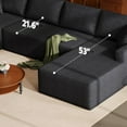 thumbnail image 4 of 140 '' Oversized U-Shaped Chaise Sofa Modern Modular Cloud Couch with Deep Seating Upholstered Sofa for Living Room Bedroom,No Assembly Required, Black(Teddy Fabric), 4 of 10