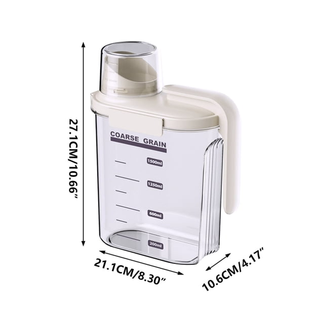Contenedores de cereales Yoloke de 1500 ml, herméticos, con pico vertedor y dispensador de harina y granos, para organizar y almacenar alimentos secos.