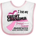 thumbnail image 3 of Inktastic I Love My Great Grandma Breast Cancer Awareness Hope, Support, Love Boys or Girls Baby Bib, 3 of 4