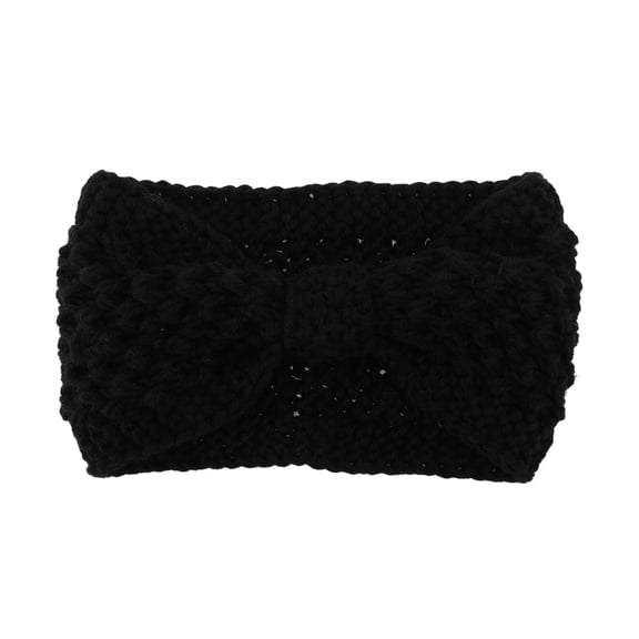 Unique Bargains 1 Pc Fashion Headband Yarn Bow Pattern Black